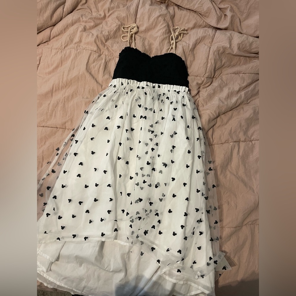 Le Petit Elle black and white mickey dress
